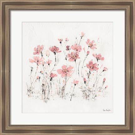 Framed Wildflowers III Pink Print