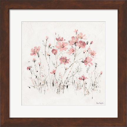 Framed Wildflowers II Pink Print