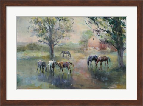 Framed Daybreak on the Farm Crop II Print