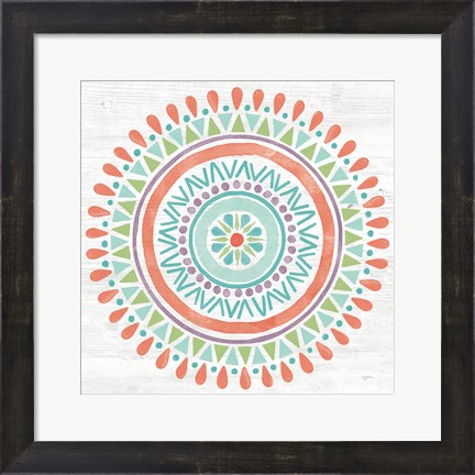 Framed Lovely Llamas Mandala I Print