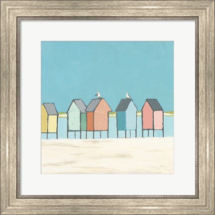 Framed Cabanas II Pastel Print