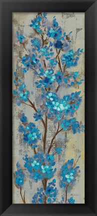 Framed Almond Branch II Blue Crop Print