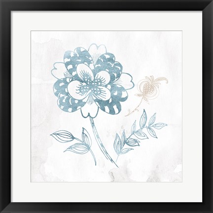 Framed Eastern Boho III Teal Print