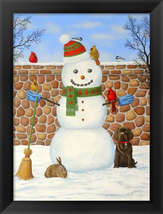 Framed Snowman Print