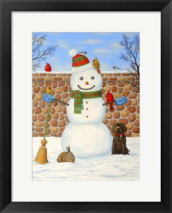 Framed Snowman Print