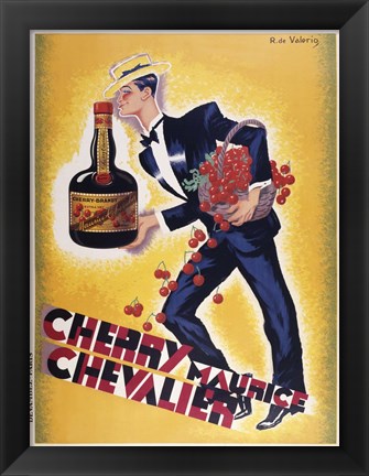 Framed Cherry Maurice Chevalier Print