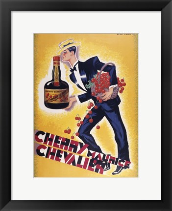 Framed Cherry Maurice Chevalier Print