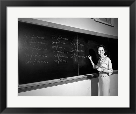 Framed 1950s Teacher In Front Of Classroom Print