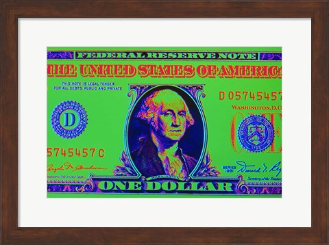 Framed Close-Up Detail American Dollar Bil Print