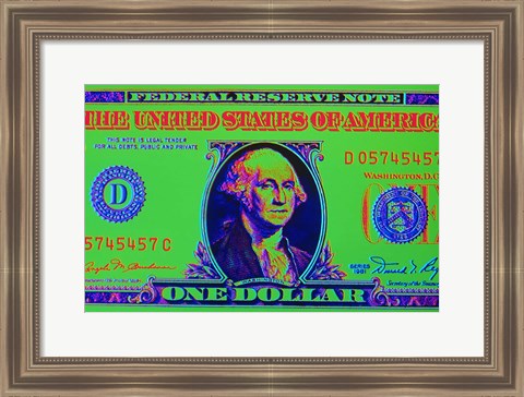 Framed Close-Up Detail American Dollar Bil Print