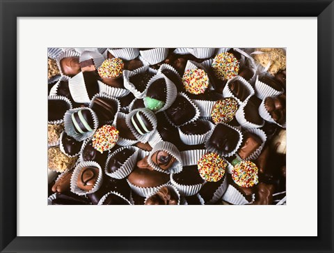 Framed Chocolate Candies In White Paper Cups Print