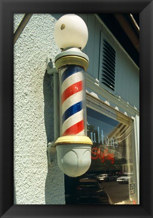 Framed Barber Pole Spring Lake New Jersey Usa Print