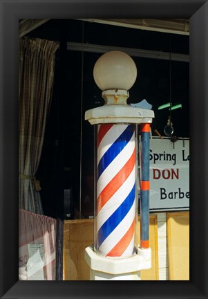 Framed Barber Pole Spring Lake New Jersey Usa Print