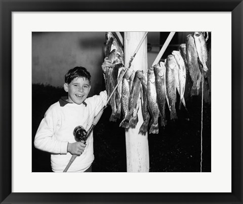 Framed 1950s Smiling Boy Print