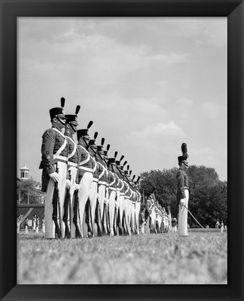 Framed 1940s A Row Of Uniformed Military College Cadets Print