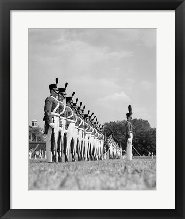 Framed 1940s A Row Of Uniformed Military College Cadets Print