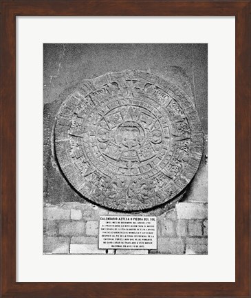 Framed Aztec Calendar Stone Of The Sun Print