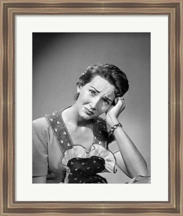 Framed 1950s Woman Housewife In Apron Print