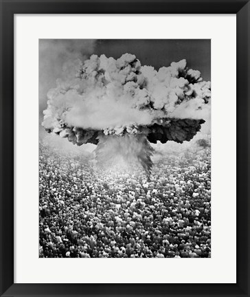 Framed 1950s 1960s Atomic Bomb Symbolic Montage Print