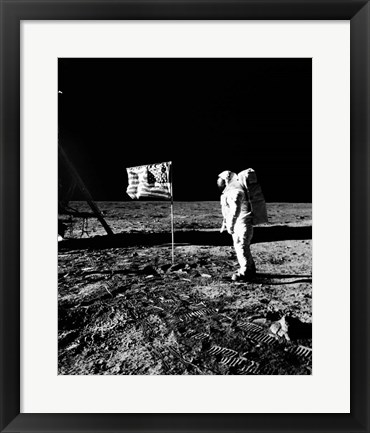 Framed 1969 Astronaut Us Flag Print