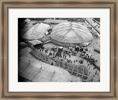 Framed 1930s Aerial View Of Circus Tents Print