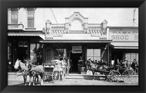 Framed 1880S 1885 Men Standing Next To Horse Print