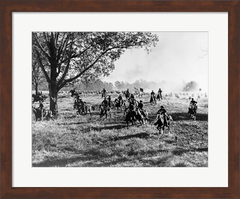 Framed Army Regiment Cavalry Coming To Rescue Print