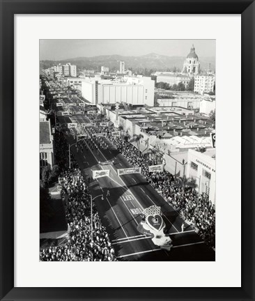 Framed 1940s 1950s Aerial View Tournament Of Roses Parade? Print