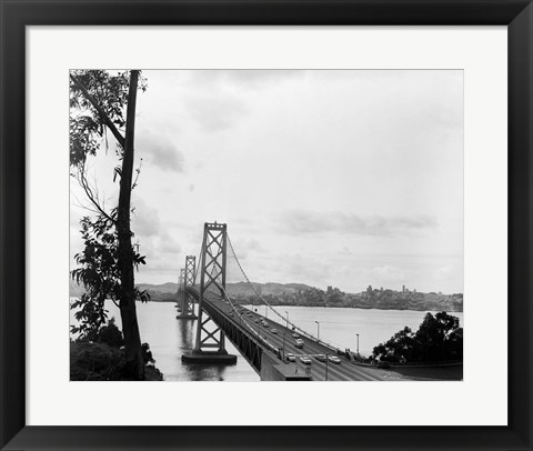 Framed 1950s Oakland Bay Bridge San Francisco California Print