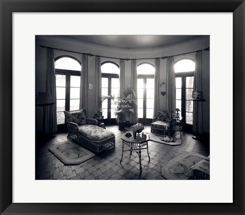 Framed 1920s Interior Upscale Solarium French Doors Windows Print
