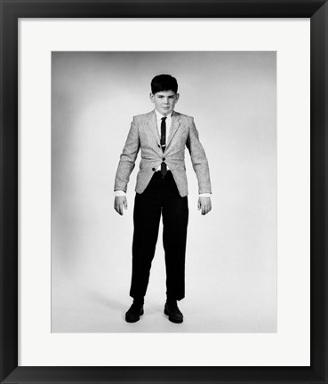 Framed 1950s 1960s Overgrown Boy Looking At Camera Print