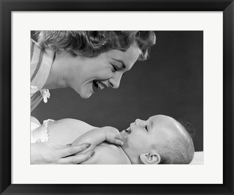 Framed 1950s Close-Up Profile Of Smiling Mother L Print