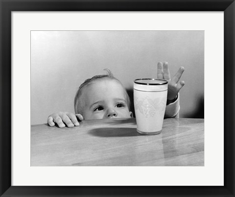 Framed 1950s Toddler Reaching Up Print