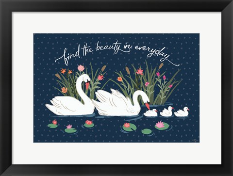 Framed Swan Lake I Print