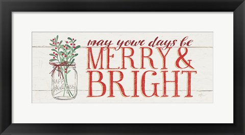 Framed Merry and Bright Print