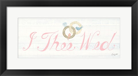 Framed Lovebirds Sign I Print