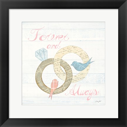 Framed Lovebirds II Print