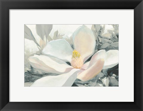 Framed Majestic Magnolia Green Gray Crop Print