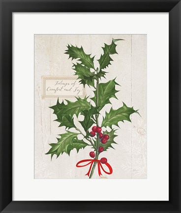 Framed Joyful Tidings VI on Wood Print