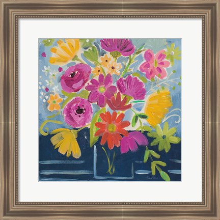 Framed Folk Floral III Print