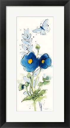 Framed Independent Blooms Blue VI Print