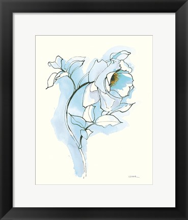 Framed Carols Roses III Blue Print