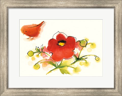 Framed Flores Rojas III Print