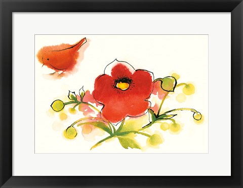 Framed Flores Rojas III Print