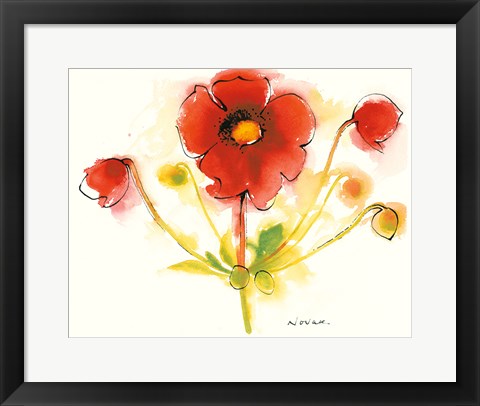 Framed Flores Rojas IV Print