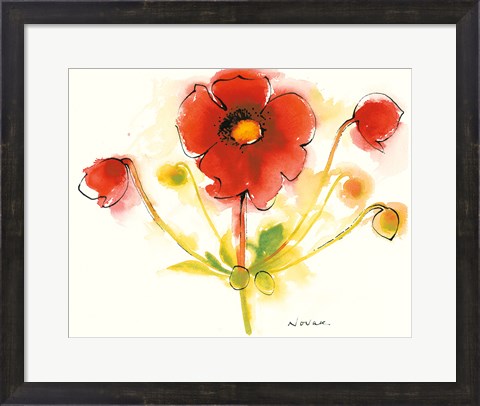 Framed Flores Rojas IV Print