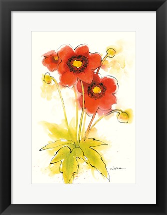 Framed Flores Rojas II Print