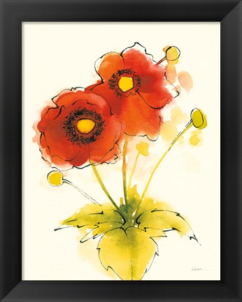 Framed Flores Rojas I Print