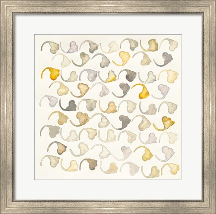 Framed Pewter and Brass Pattern Print