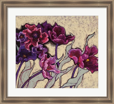 Framed Ruffled Tulips Beige Print